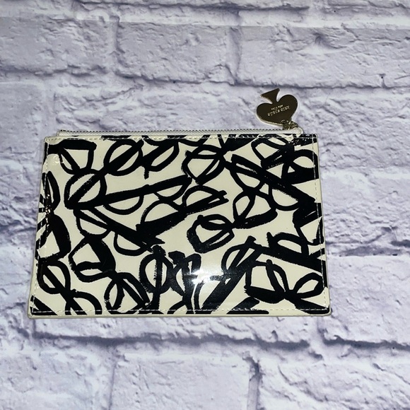 Kate Spade Zip Closure Clutch or Make-Up Bag w/ Glasses Design - Picture 2 of 6